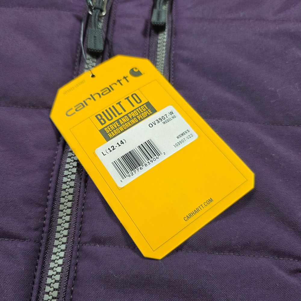 Carhartt Womens Purple Sherpa Lined Reversible Vest Rain Defender OV3907-W L - Picture 2 of 9